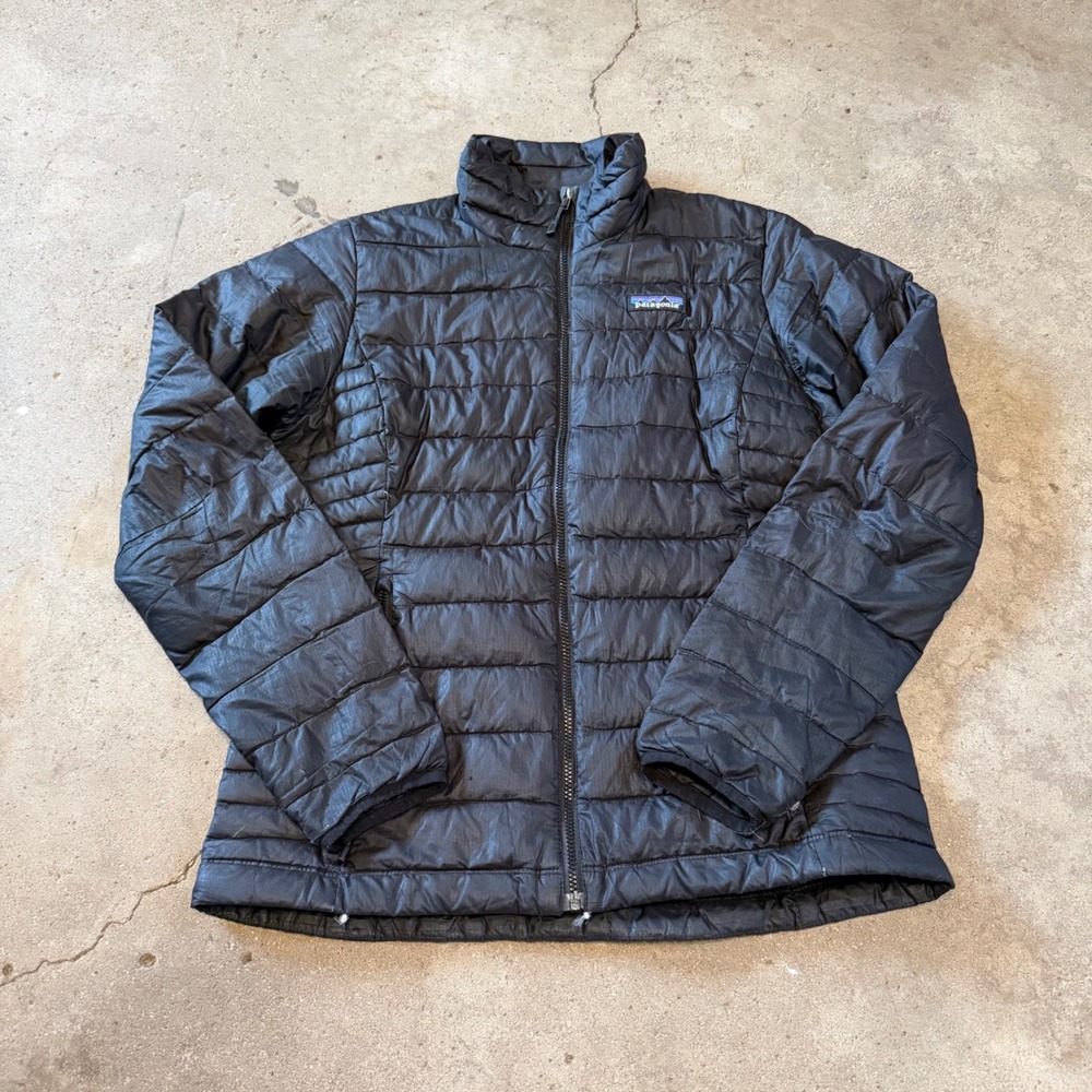 Patagonia Goose Down Jacket Womens S Black Puffer Full Zip STY84683 FA15